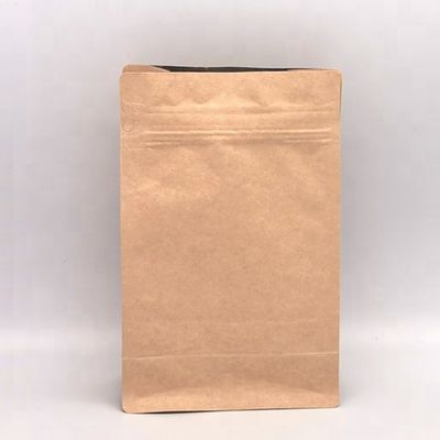 品質  Kraft Paper Moisture Proof Coffee Bag With Valve 100g Kraft Paper Flat Bottom Coffee Bag Craft Paper Pouch Plastic Packaging Bag With Valve 工場