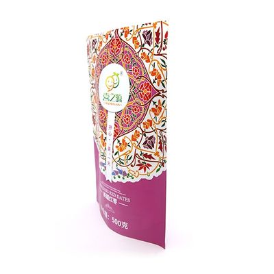 Custom Biodegradable Resealable Plastic Zipper Bag Vertical Polyester Film Bag Moisture Proof Printed Cookie Candy Food Vacuum Sealed Bag