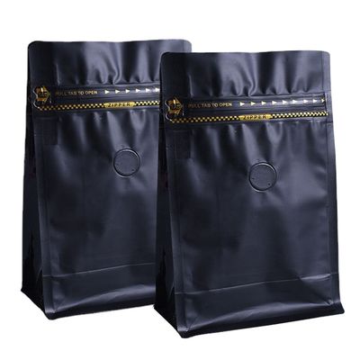 Recyclable 1/2 Pound Kraft Paper Coffee Bag Stand Up Zipper Coffee Pouch With One Way Degassing Valve